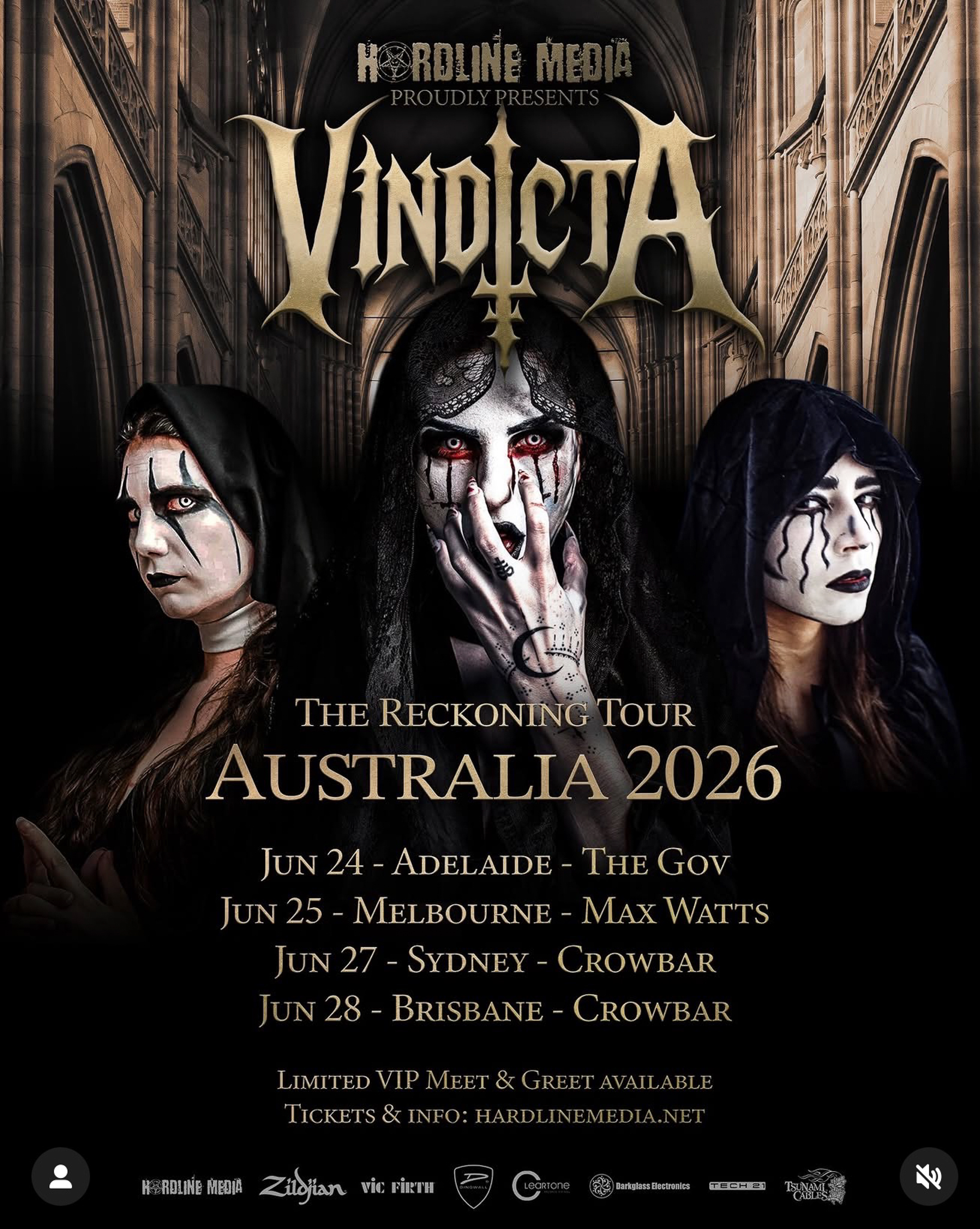 VINDICTA Australia dates for The Reckoning Tour 2026
